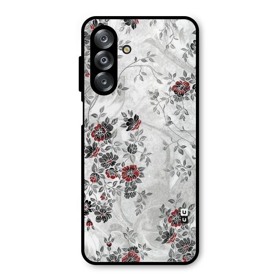 Pleasing Grey Floral Metal Back Case for Galaxy A26
