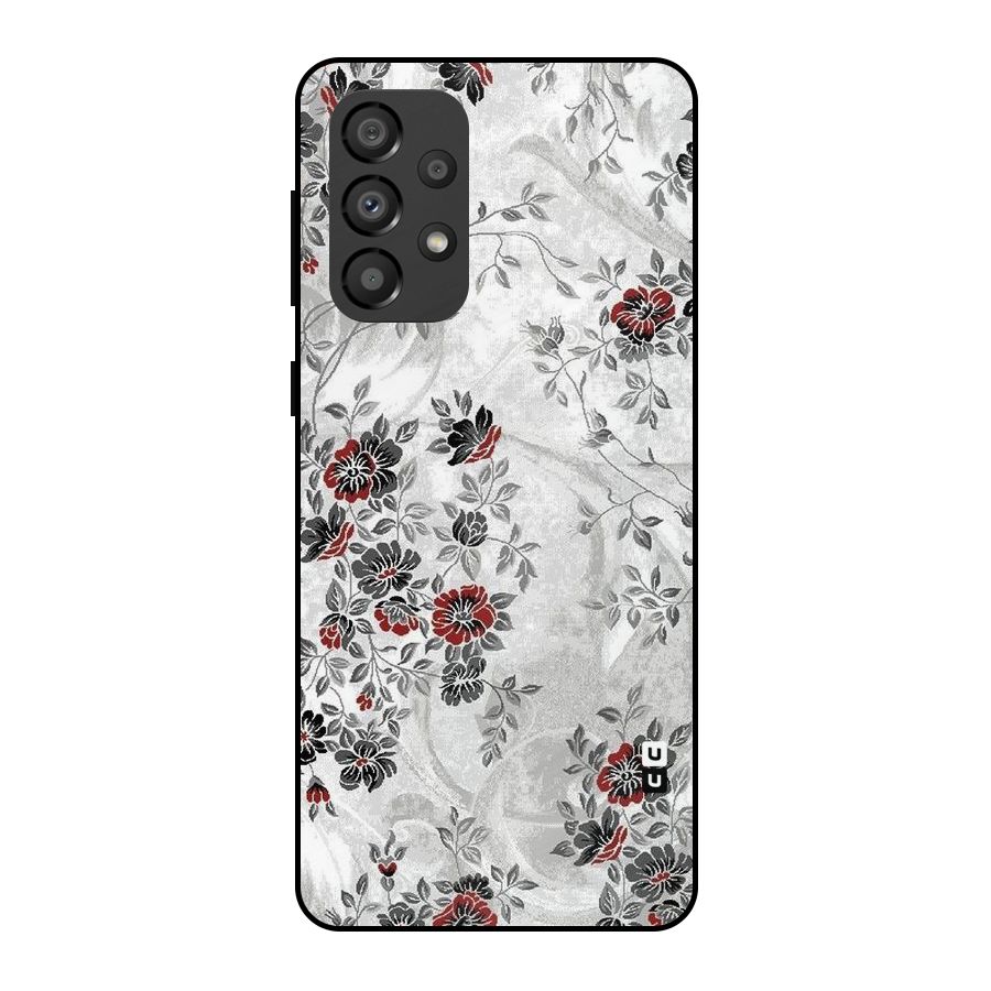 Pleasing Grey Floral Metal Back Case for Galaxy A33 5G