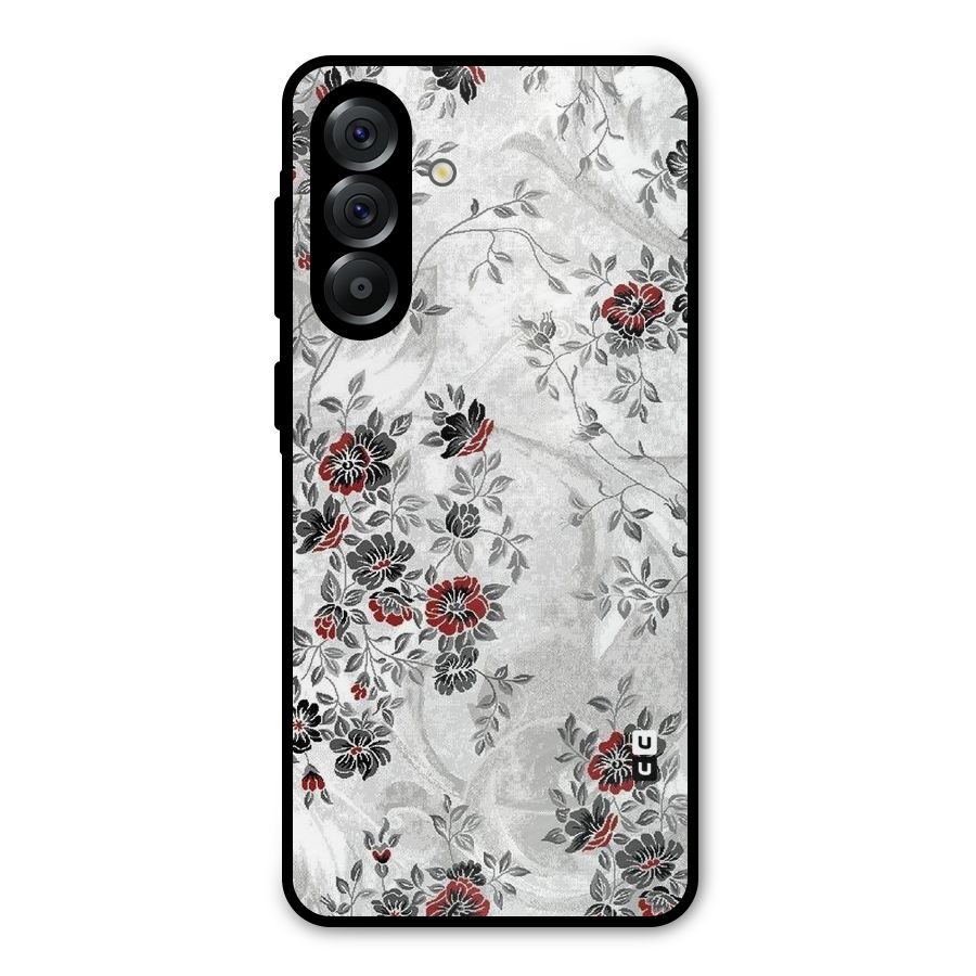 Pleasing Grey Floral Metal Back Case for Galaxy A36
