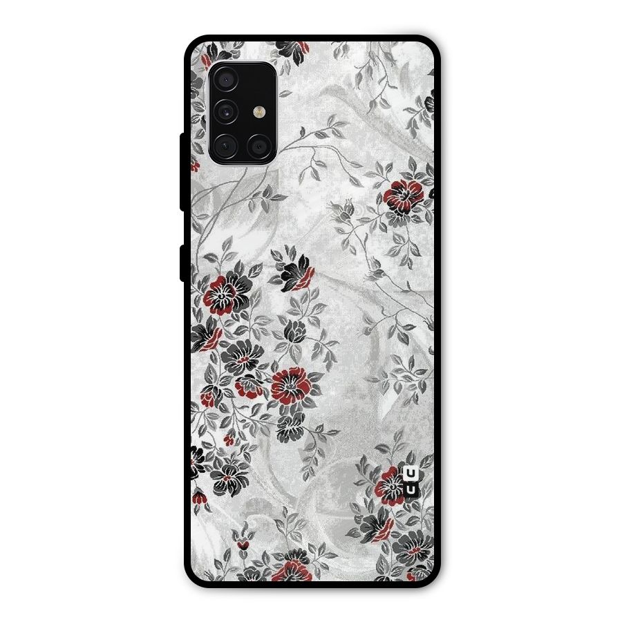 Pleasing Grey Floral Metal Back Case for Galaxy A51