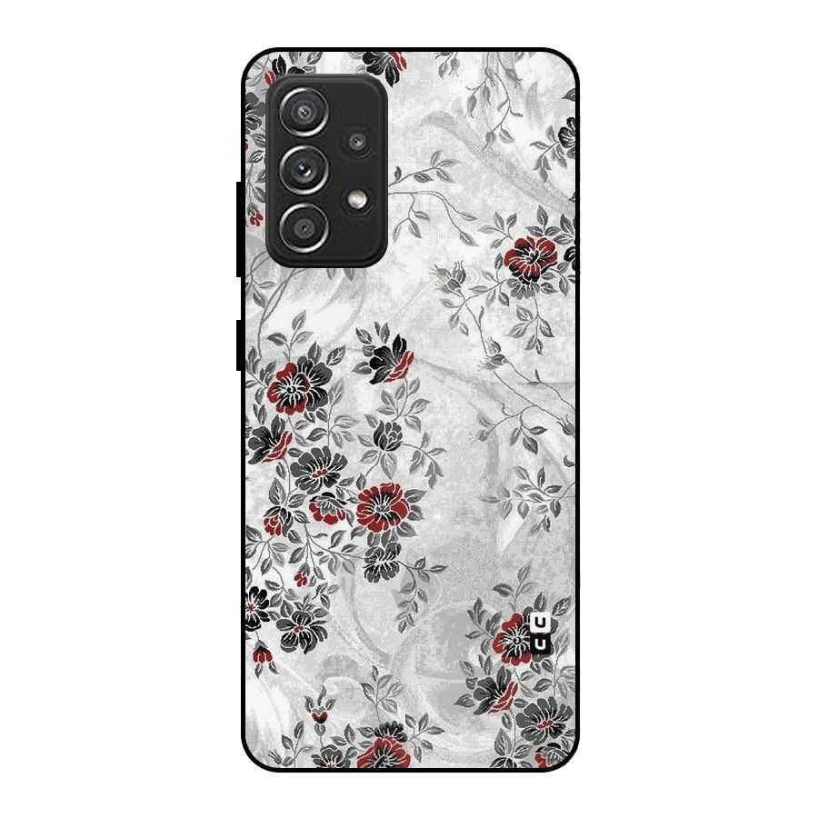 Pleasing Grey Floral Metal Back Case for Galaxy A52s 5G