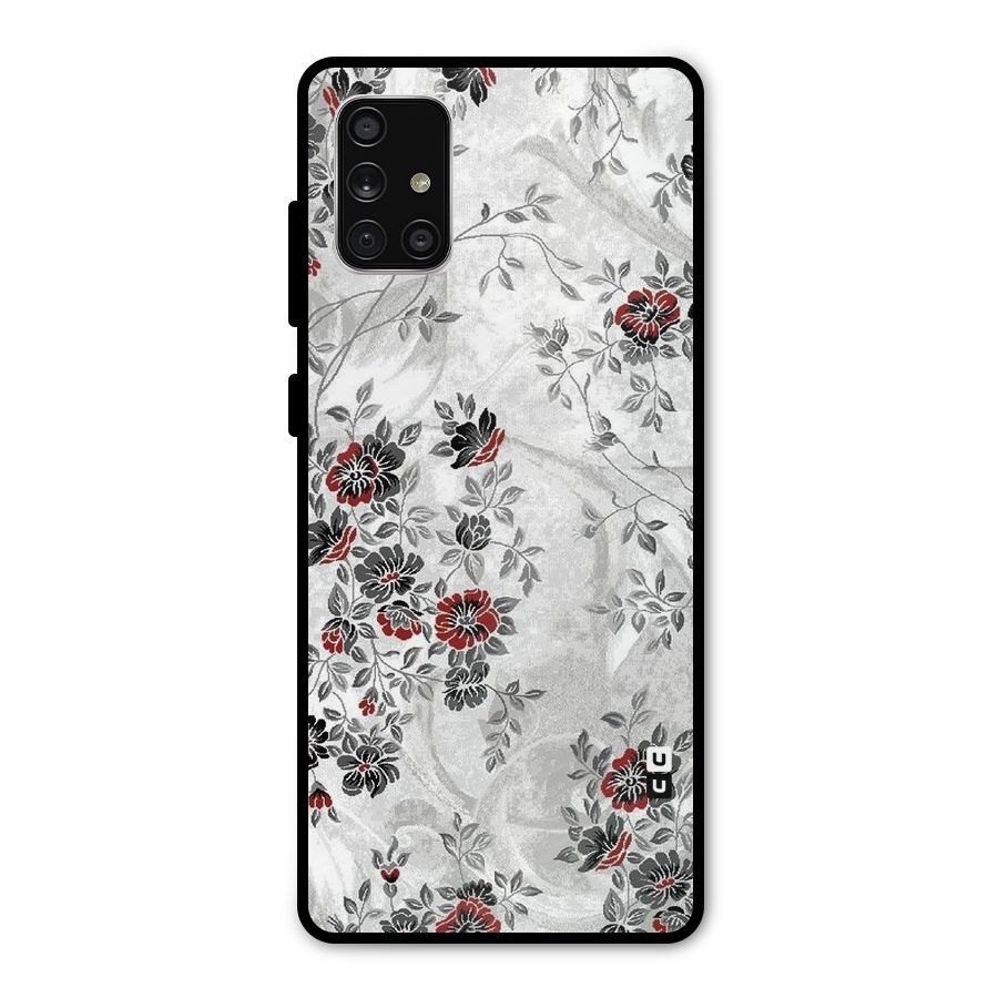 Pleasing Grey Floral Metal Back Case for Galaxy A71