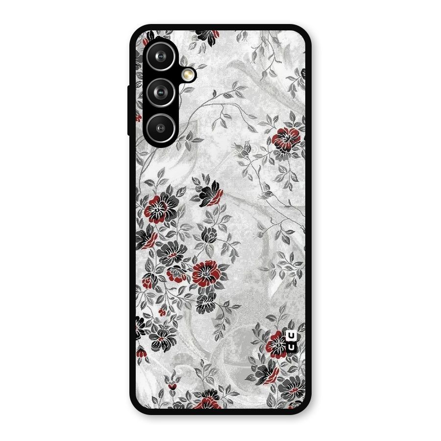 Pleasing Grey Floral Metal Back Case for Galaxy F54