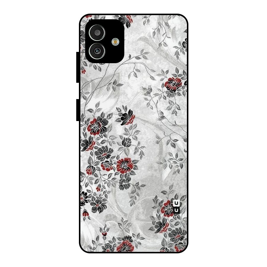 Pleasing Grey Floral Metal Back Case for Galaxy M13 5G