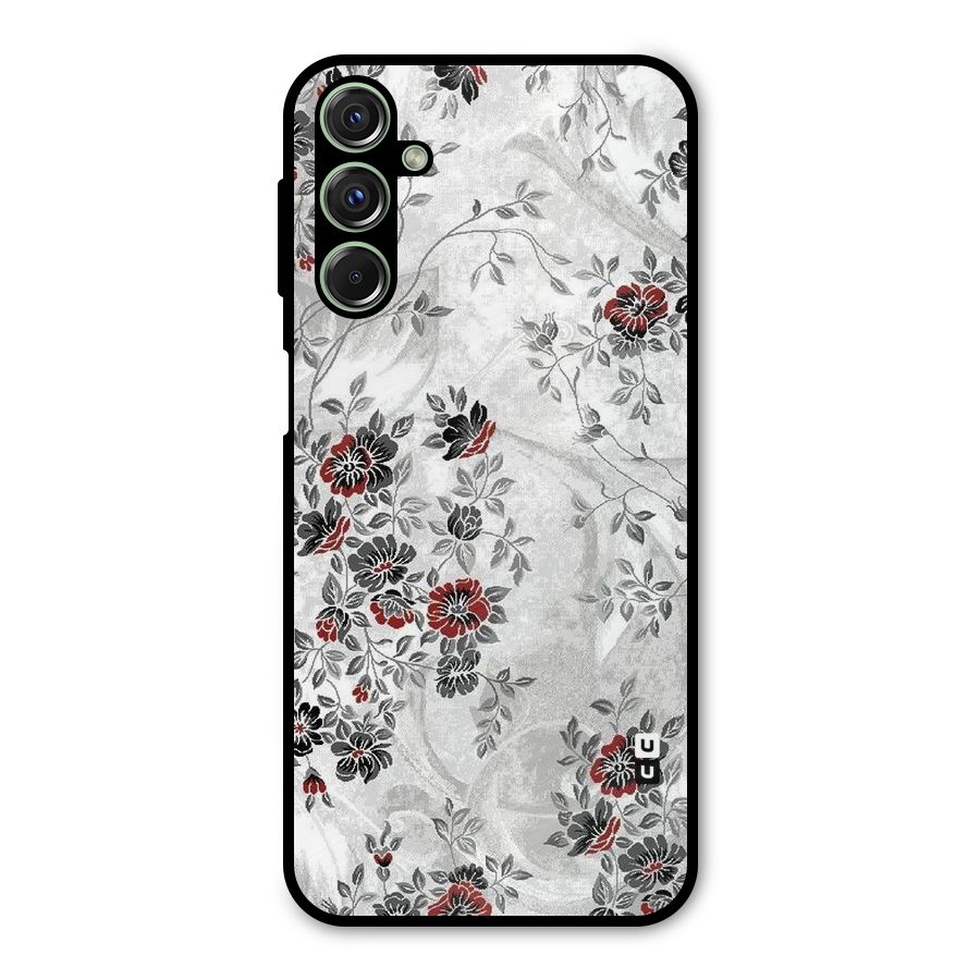 Pleasing Grey Floral Metal Back Case for Galaxy M34