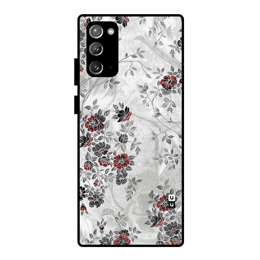 Pleasing Grey Floral Metal Back Case for Galaxy Note 20