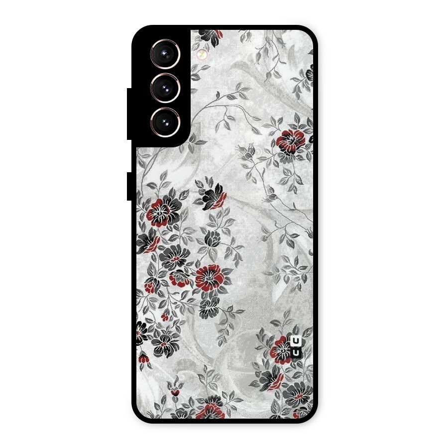 Pleasing Grey Floral Metal Back Case for Galaxy S21 5G