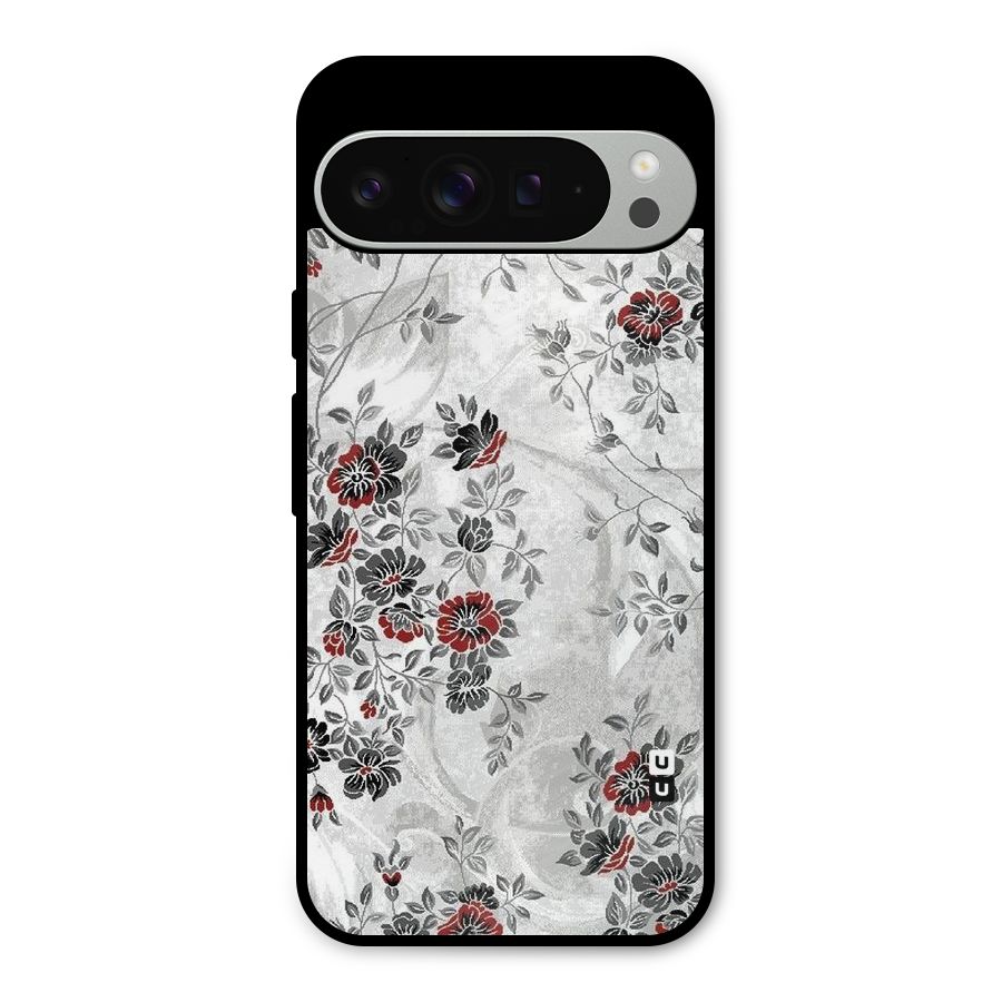 Pleasing Grey Floral Metal Back Case for Google Pixel 9 Pro XL