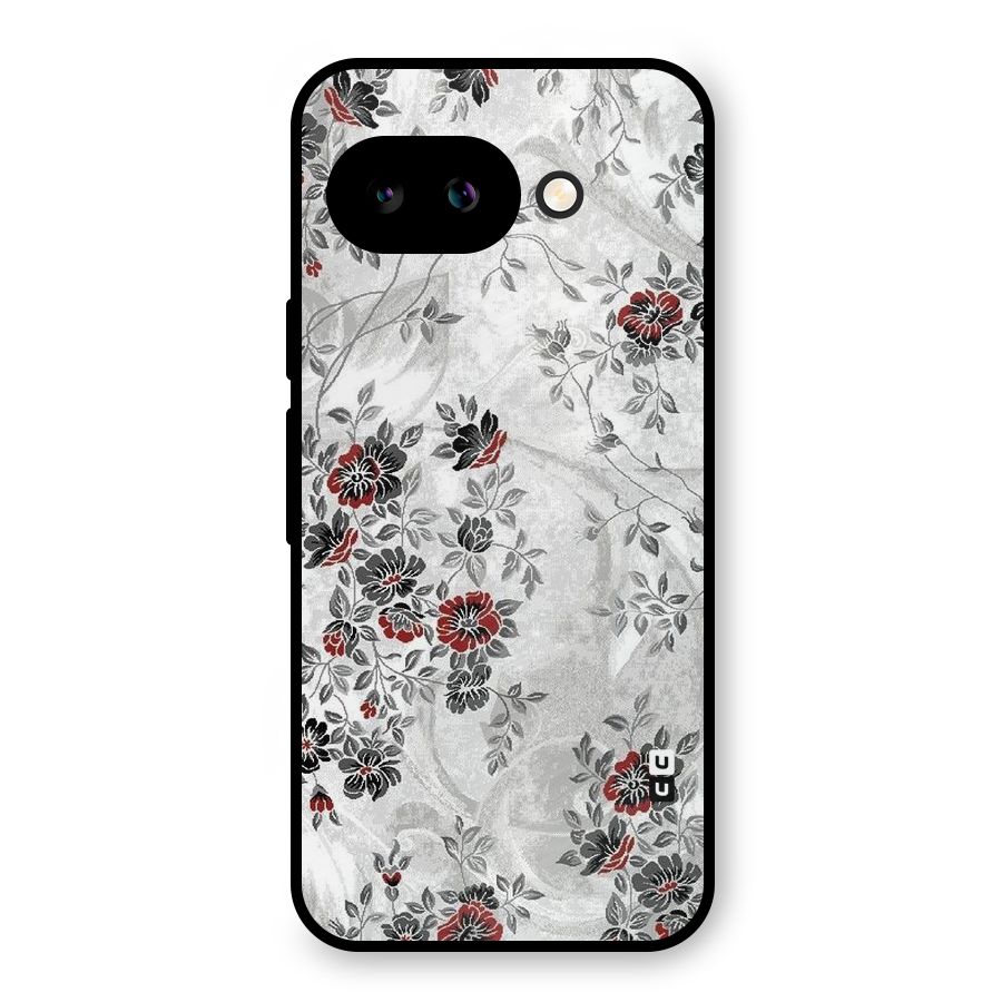 Pleasing Grey Floral Metal Back Case for Google Pixel 9a