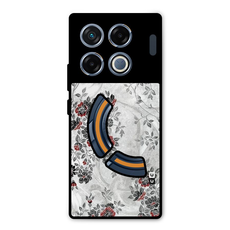 Pleasing Grey Floral Metal Back Case for Infinix GT 20 Pro