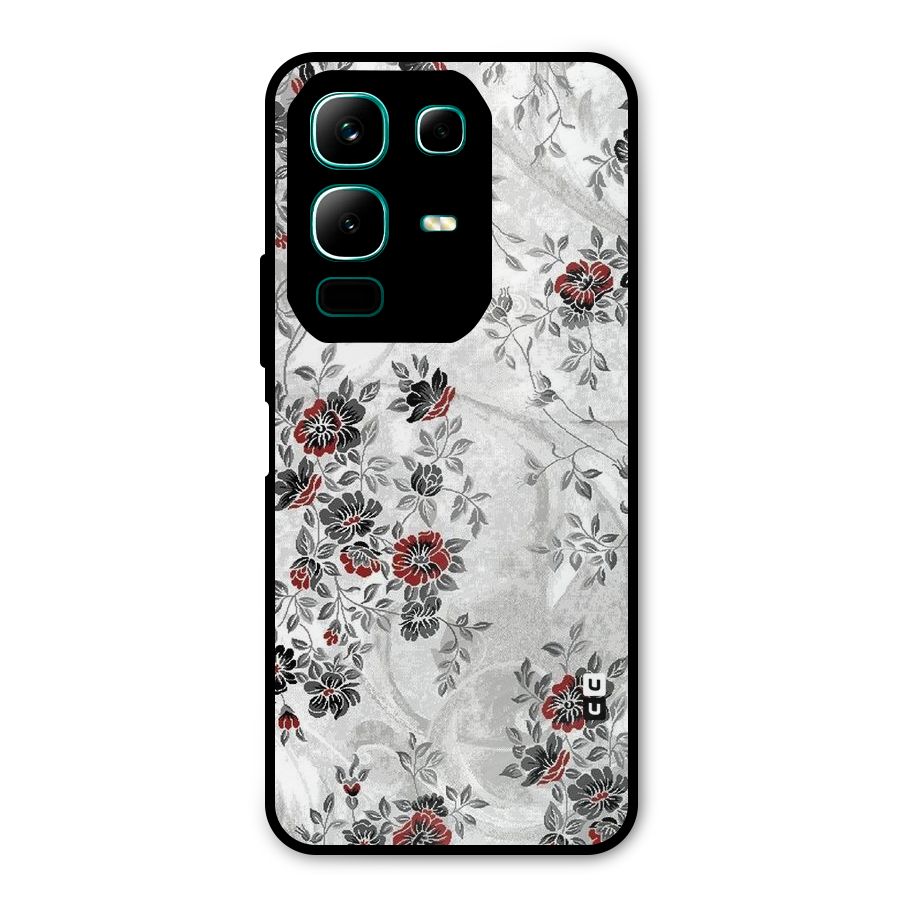 Pleasing Grey Floral Metal Back Case for Infinix Note 50x