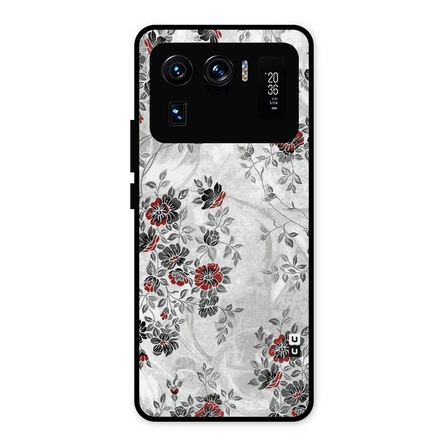 Pleasing Grey Floral Metal Back Case for Mi 11 Ultra