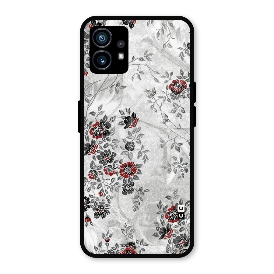 Pleasing Grey Floral Metal Back Case for Nothing Phone 1