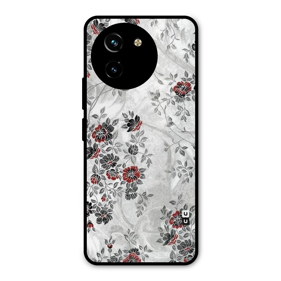 Pleasing Grey Floral Metal Back Case for Vivo T3x