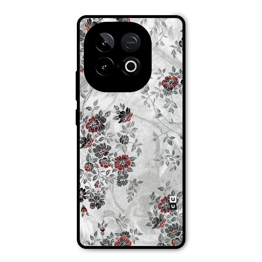 Pleasing Grey Floral Metal Back Case for iQOO Neo 10