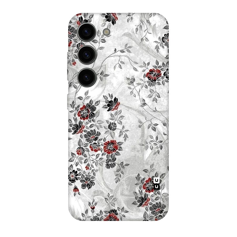 Pleasing Grey Floral Original Polycarbonate Back Case for Galaxy S23