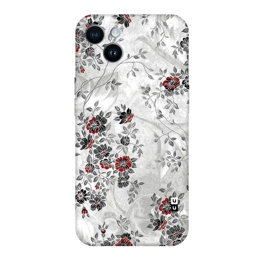Pleasing Grey Floral Original Polycarbonate Back Case for iPhone 14