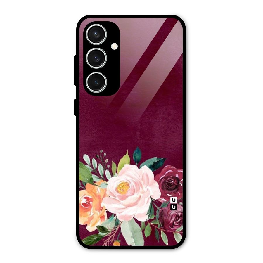 Plum Floral Design Glass Back Case for Galaxy S23 FE