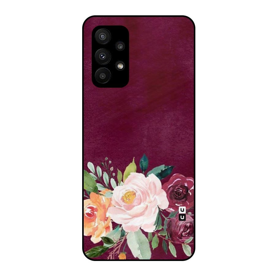 Plum Floral Design Metal Back Case for Galaxy A23