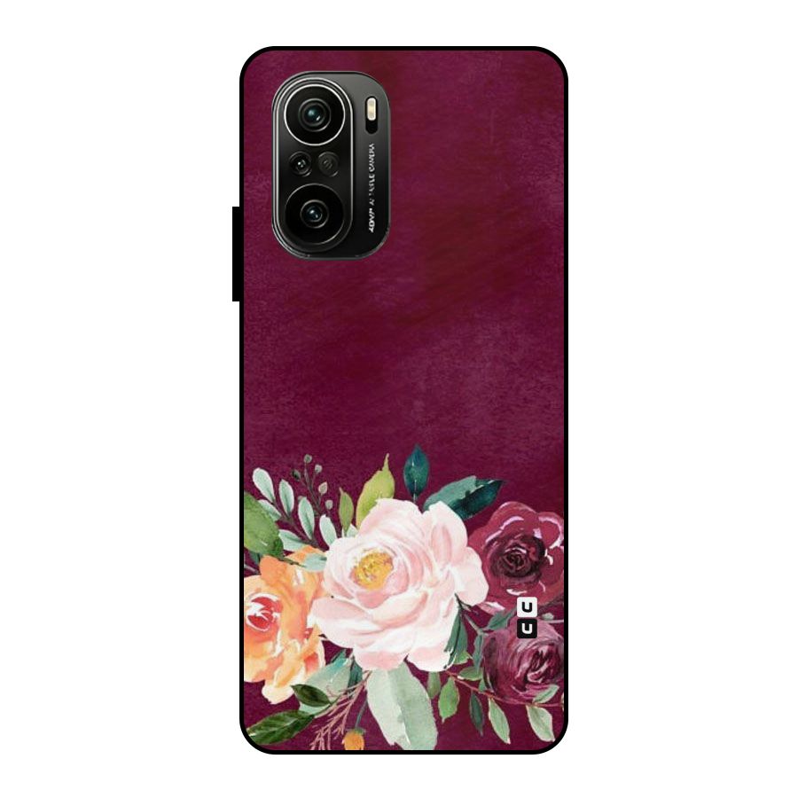 Plum Floral Design Metal Back Case for Mi 11x