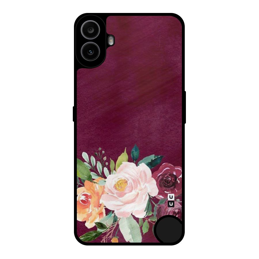 Plum Floral Design Metal Back Case for Nothing CMF Phone 1