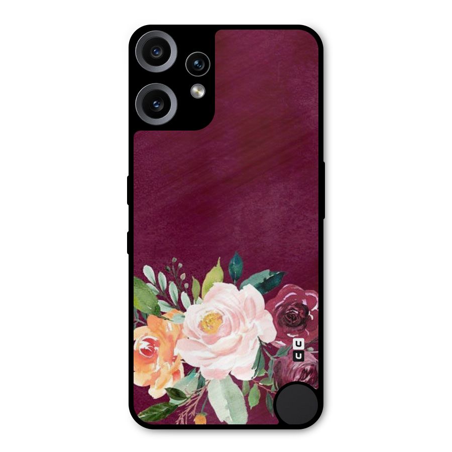 Plum Floral Design Metal Back Case for Nothing CMF Phone 2 Pro
