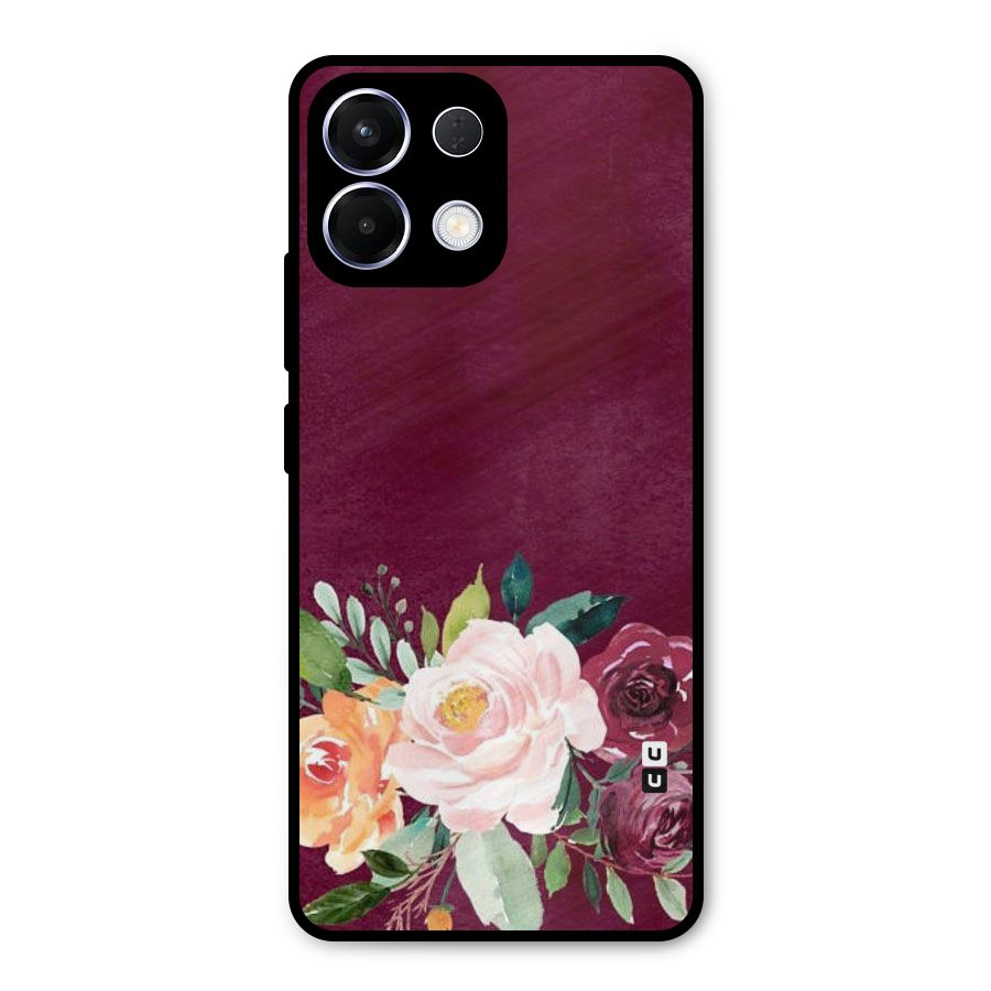 Plum Floral Design Metal Back Case for Oppo K13
