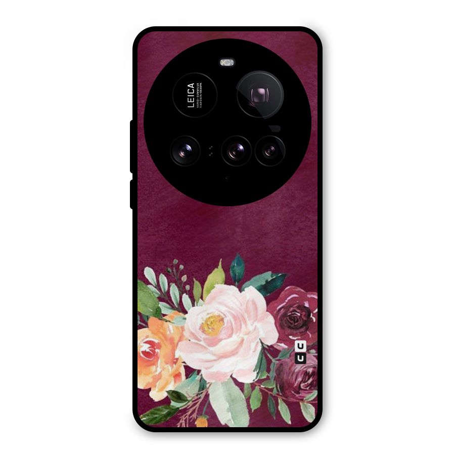 Plum Floral Design Metal Back Case for Xiaomi 15 Ultra