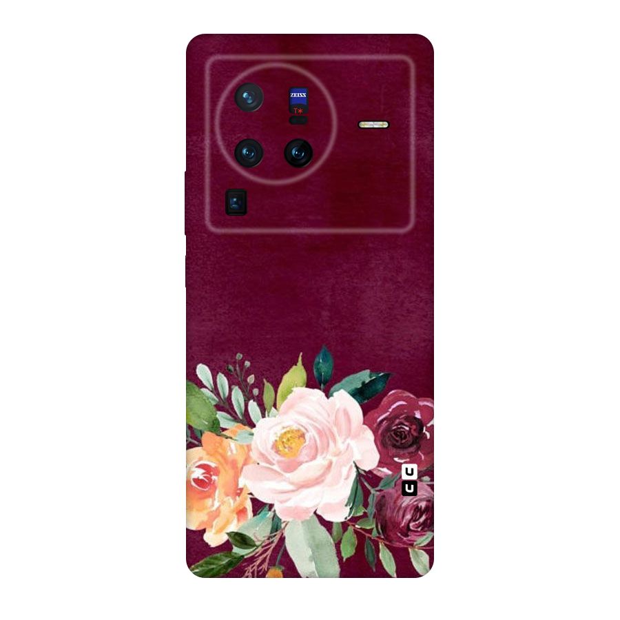 Plum Floral Design Original Polycarbonate Back Case for Vivo X80