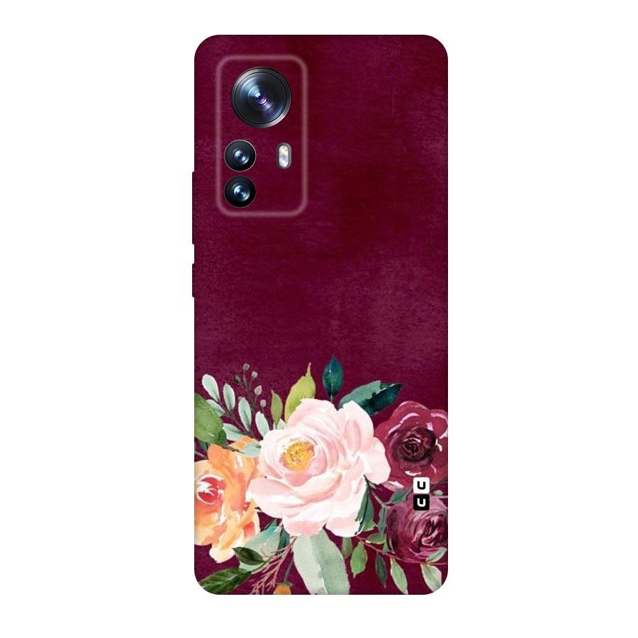Plum Floral Design Original Polycarbonate Back Case for Xiaomi 12 Pro