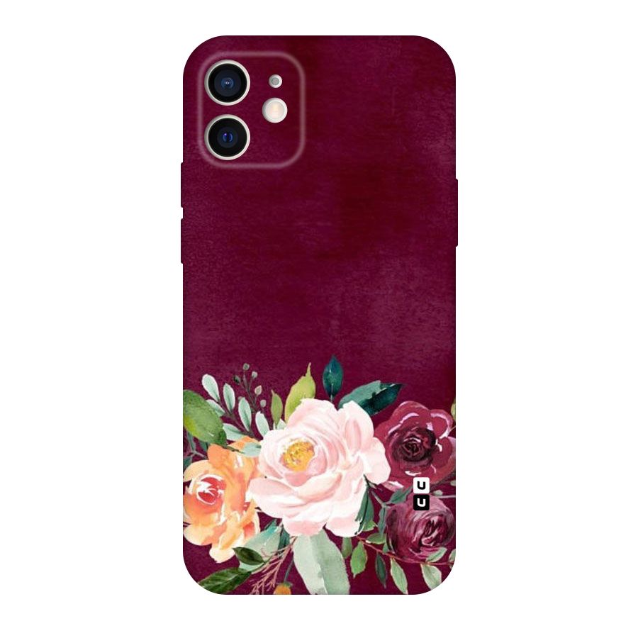 Plum Floral Design Original Polycarbonate Back Case for iPhone 12
