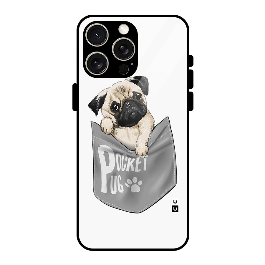Pocket Pug Glass Back Case for iPhone 15 Pro Max