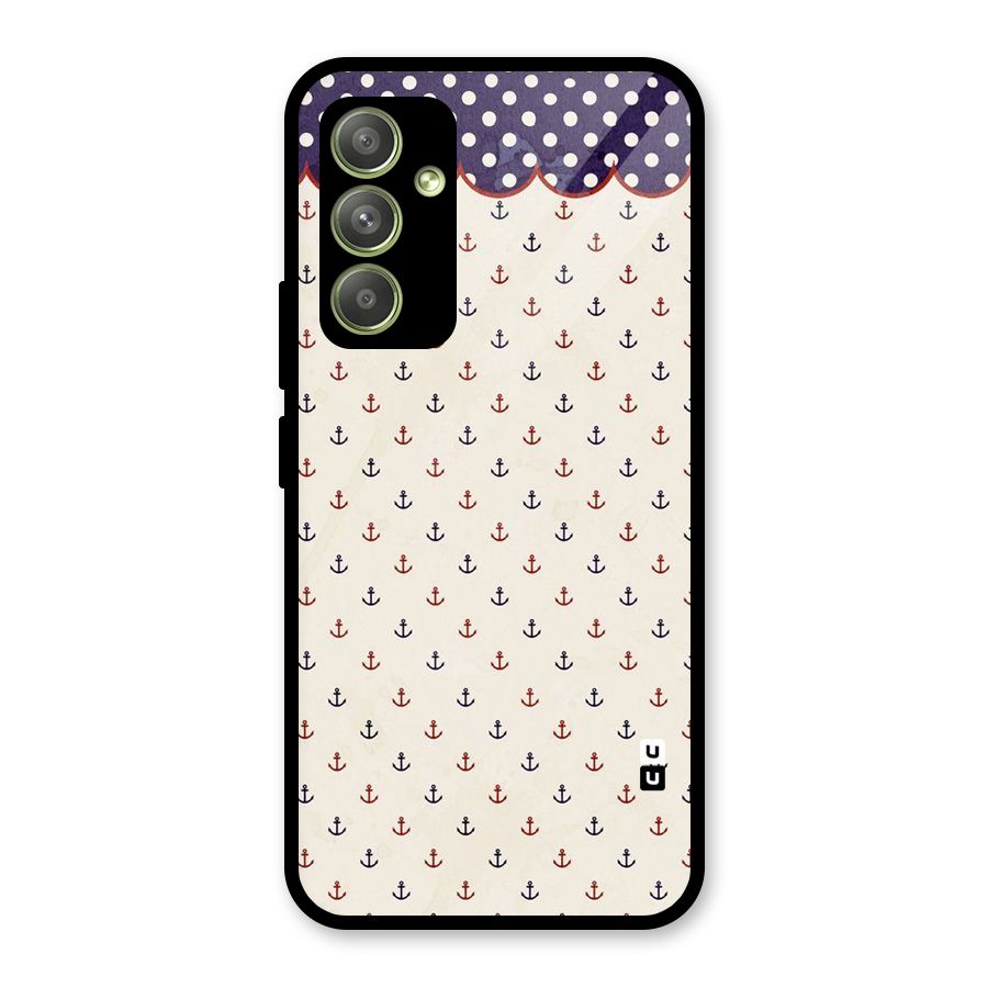 Polka Anchor Glass Back Case for Galaxy A54