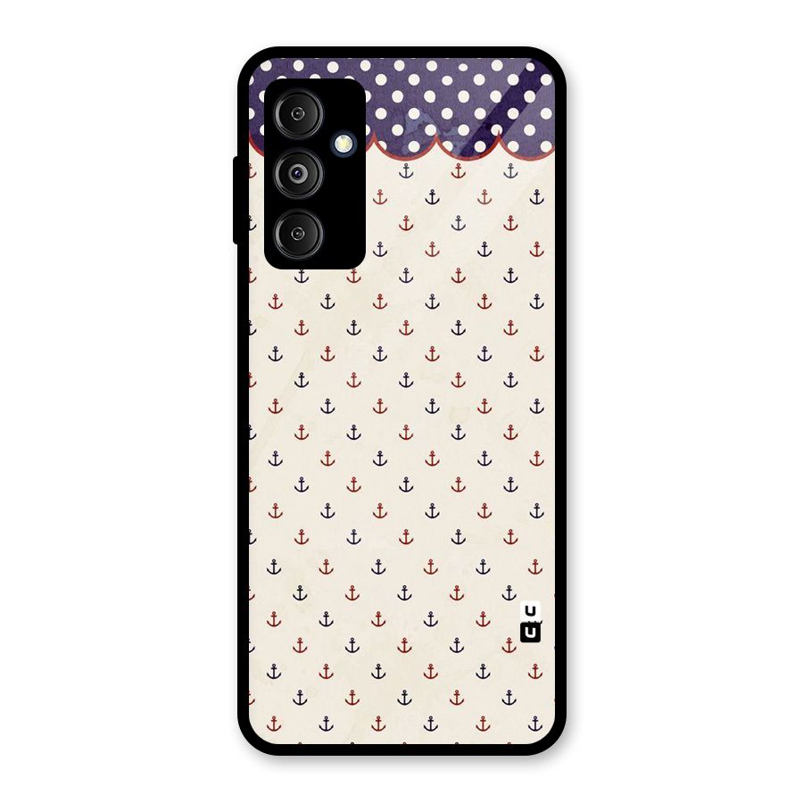 Polka Anchor Glass Back Case for Galaxy M14 5G
