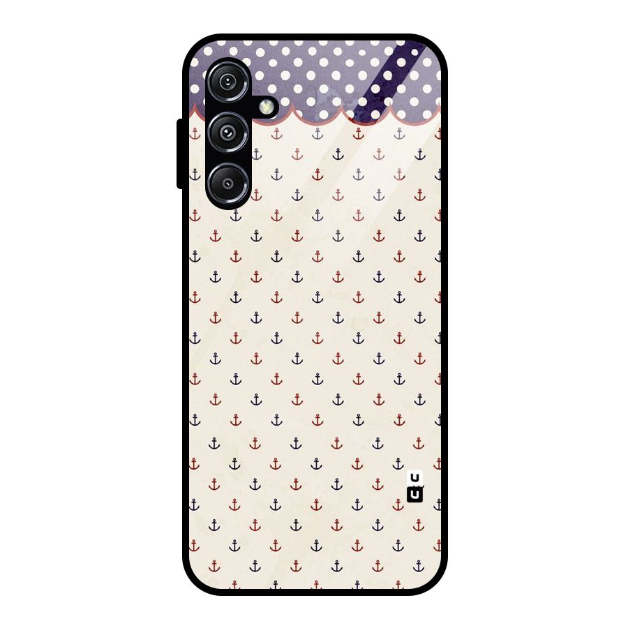 Polka Anchor Glass Back Case for Galaxy M34 5G