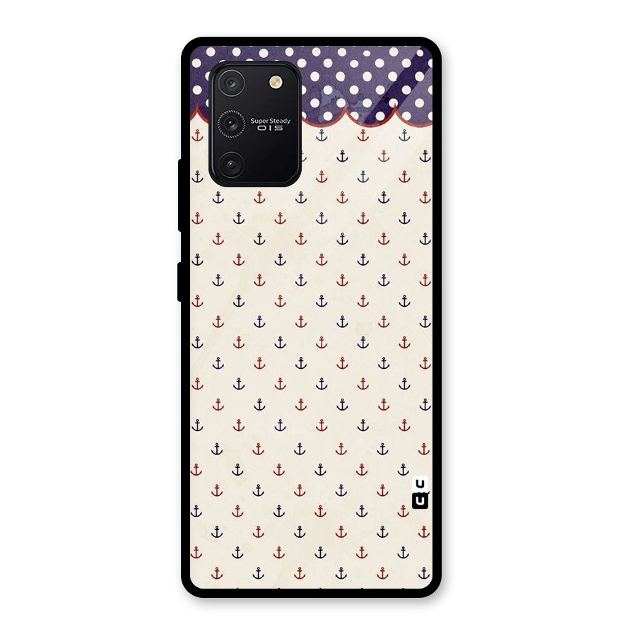 Polka Anchor Glass Back Case for Galaxy S10 Lite