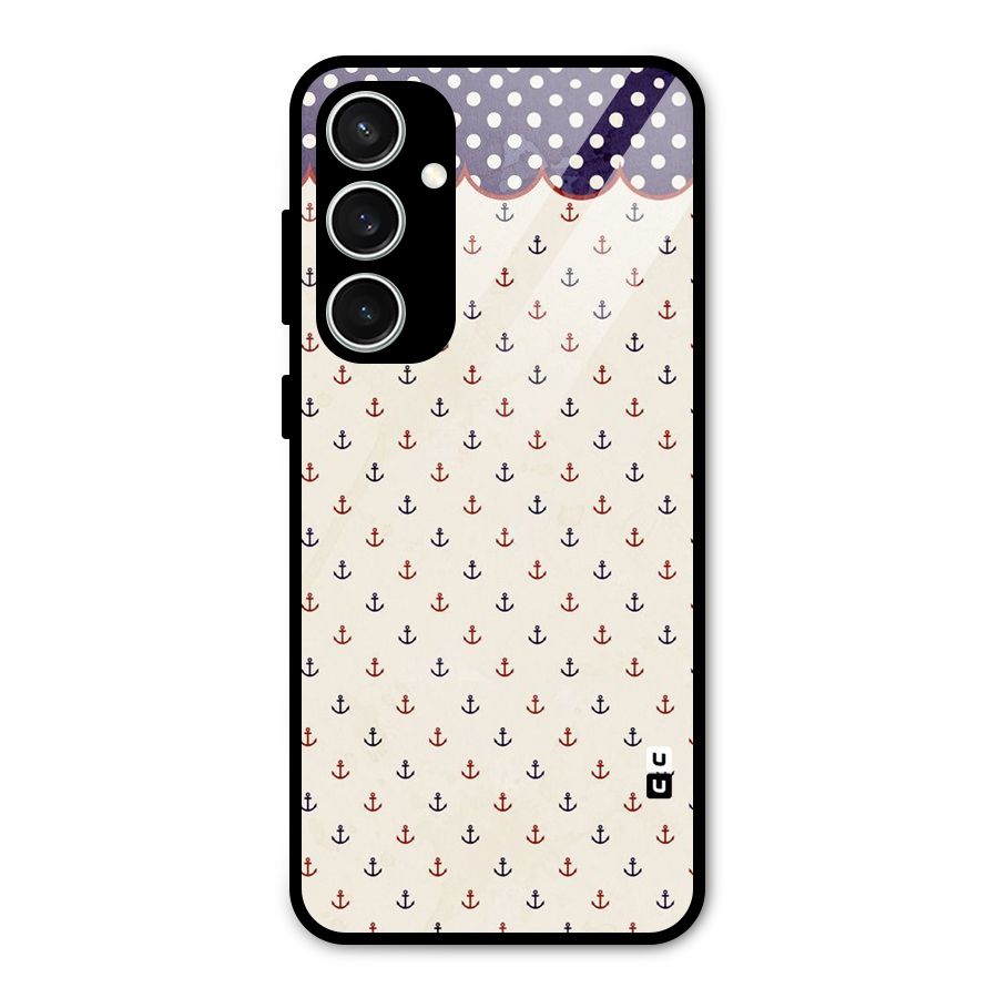 Polka Anchor Glass Back Case for Galaxy S23 FE