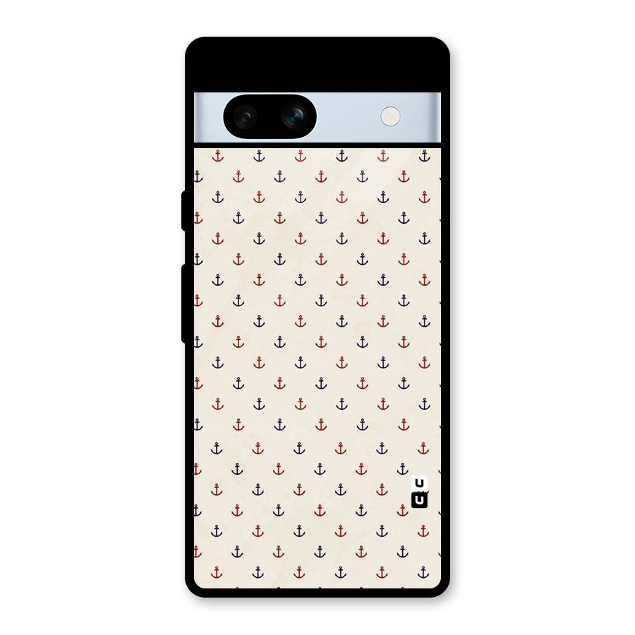 Polka Anchor Glass Back Case for Google Pixel 7a