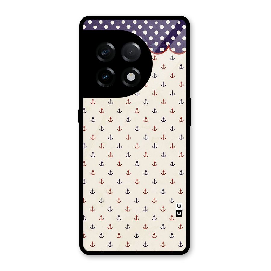 Polka Anchor Glass Back Case for OnePlus 11R