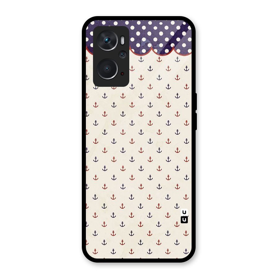 Polka Anchor Glass Back Case for Oppo K10 4G