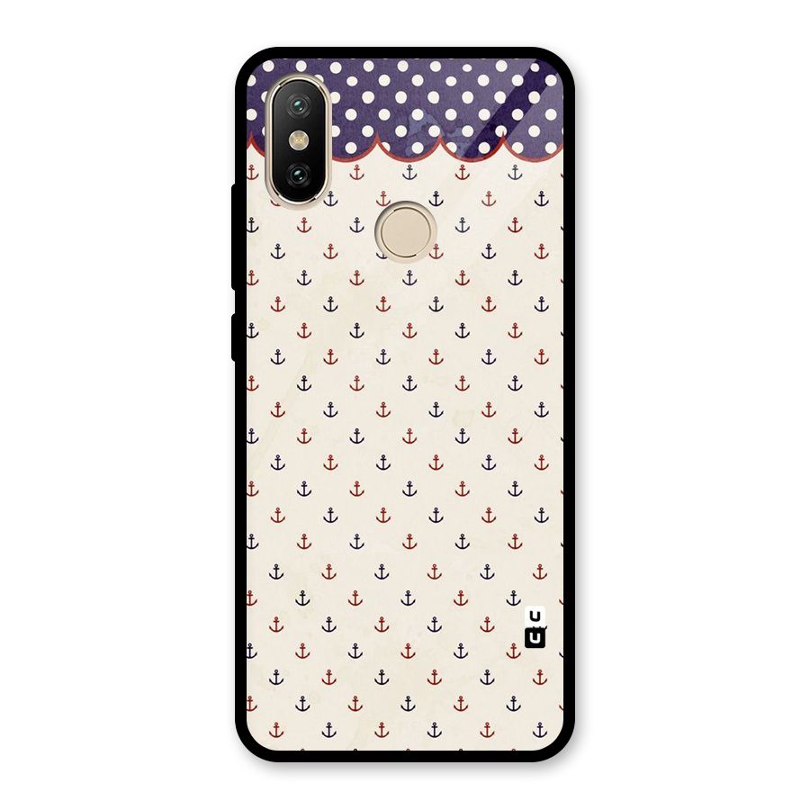 Polka Anchor Glass Back Case for Redmi A2