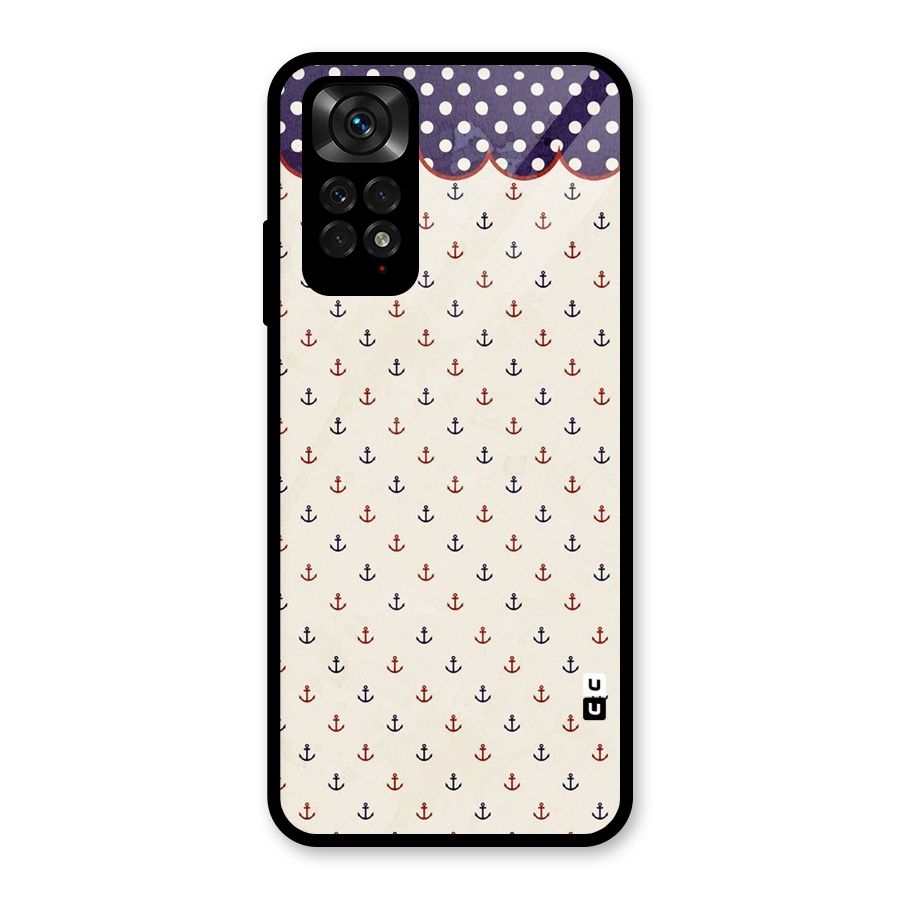 Polka Anchor Glass Back Case for Redmi Note 11S