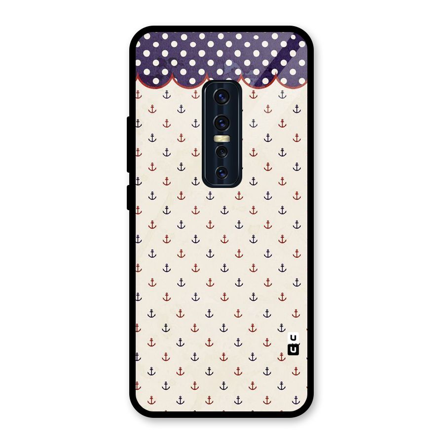 Polka Anchor Glass Back Case for Vivo V17 Pro