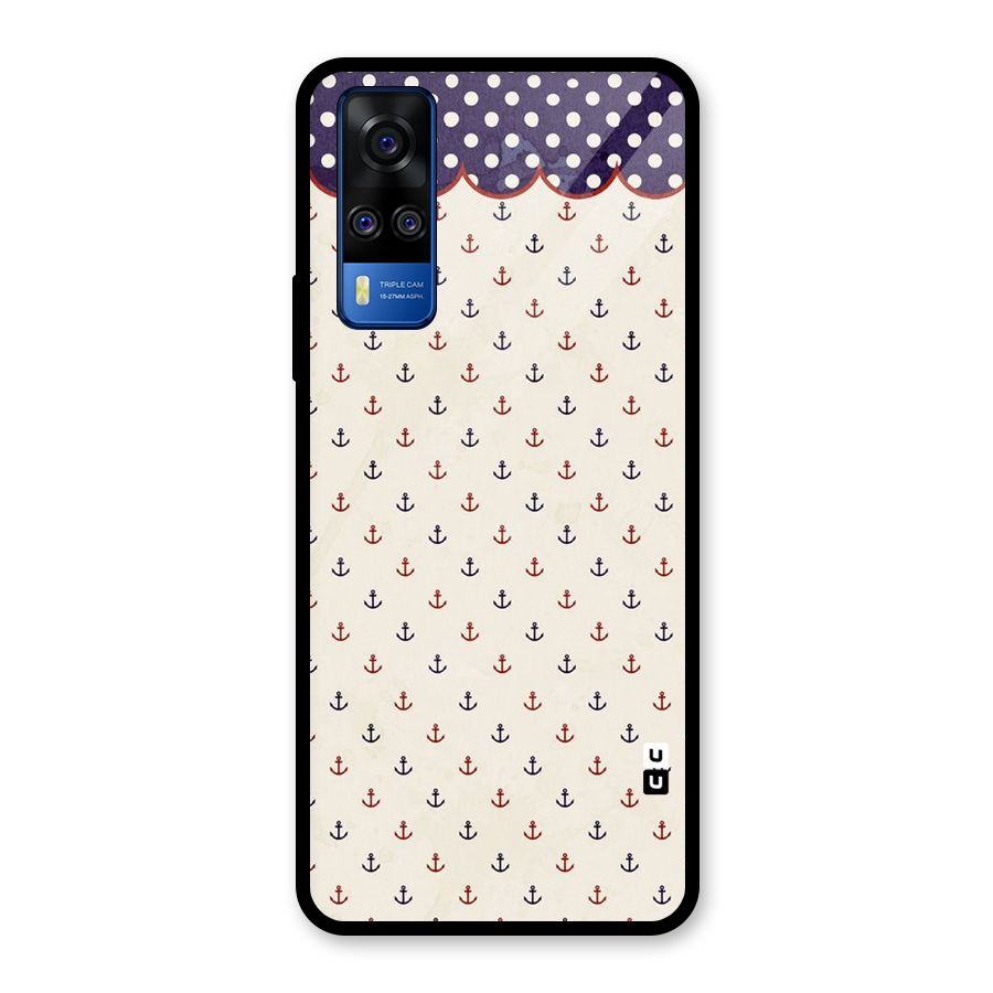 Polka Anchor Glass Back Case for Vivo Y31