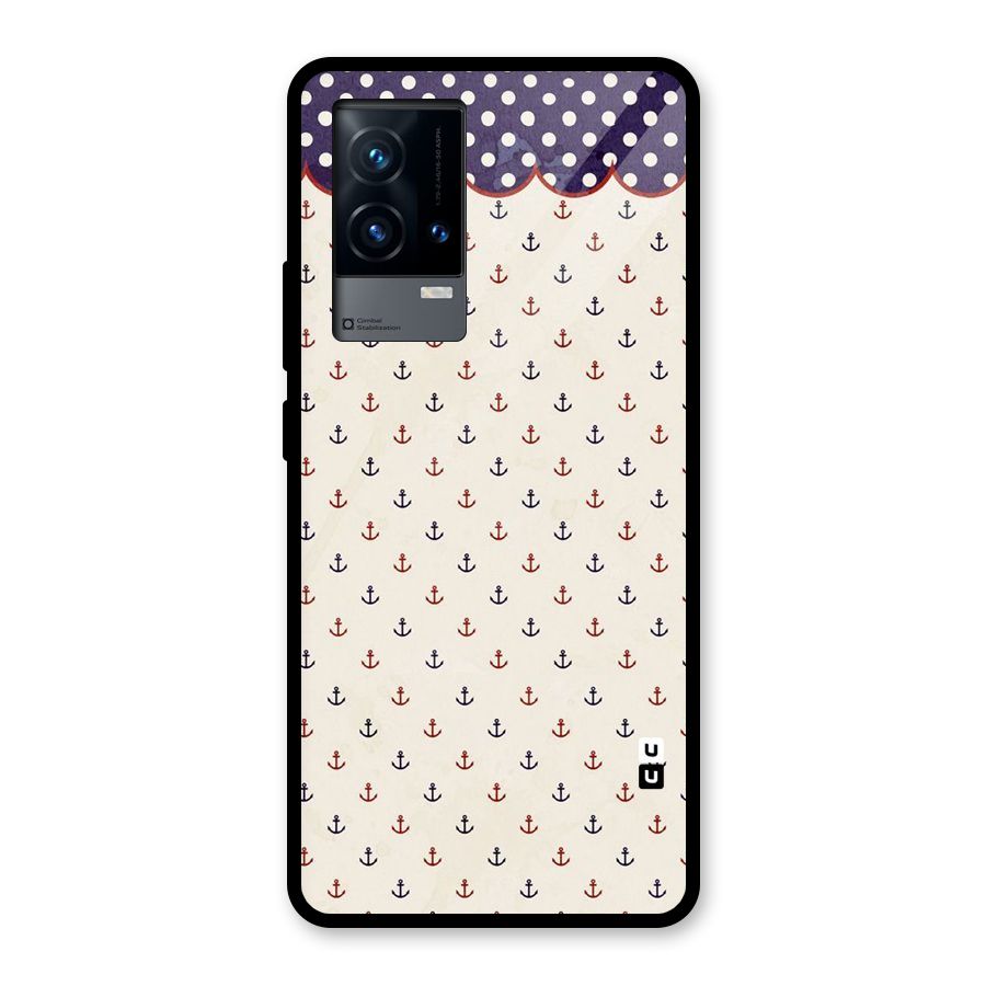 Polka Anchor Glass Back Case for iQOO 9 5G