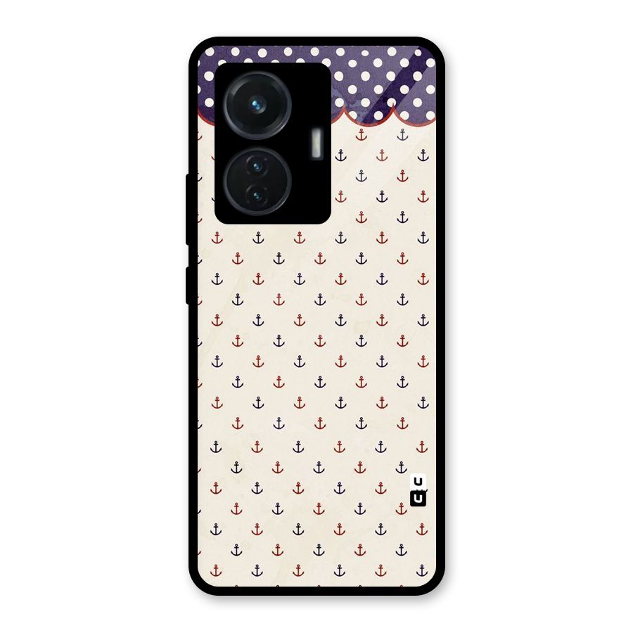 Polka Anchor Glass Back Case for iQOO Z6 44W