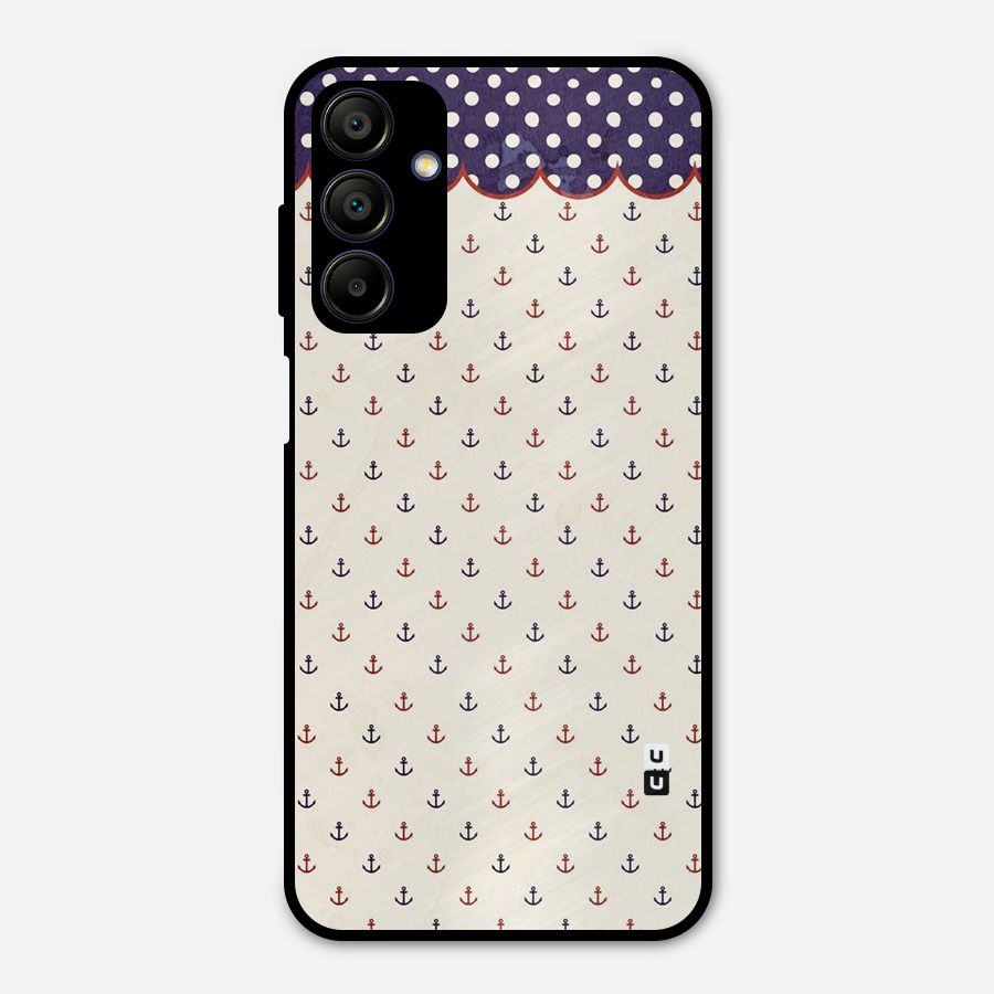 Polka Anchor Metal Back Case for Galaxy A15 5G