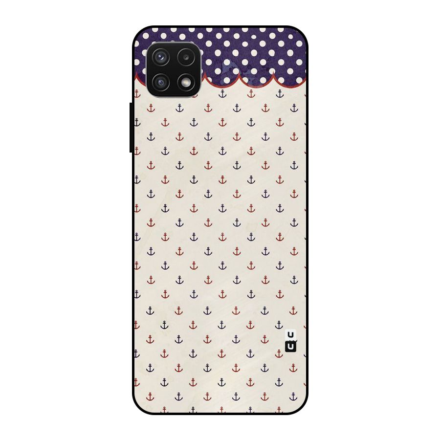 Polka Anchor Metal Back Case for Galaxy A22 5G