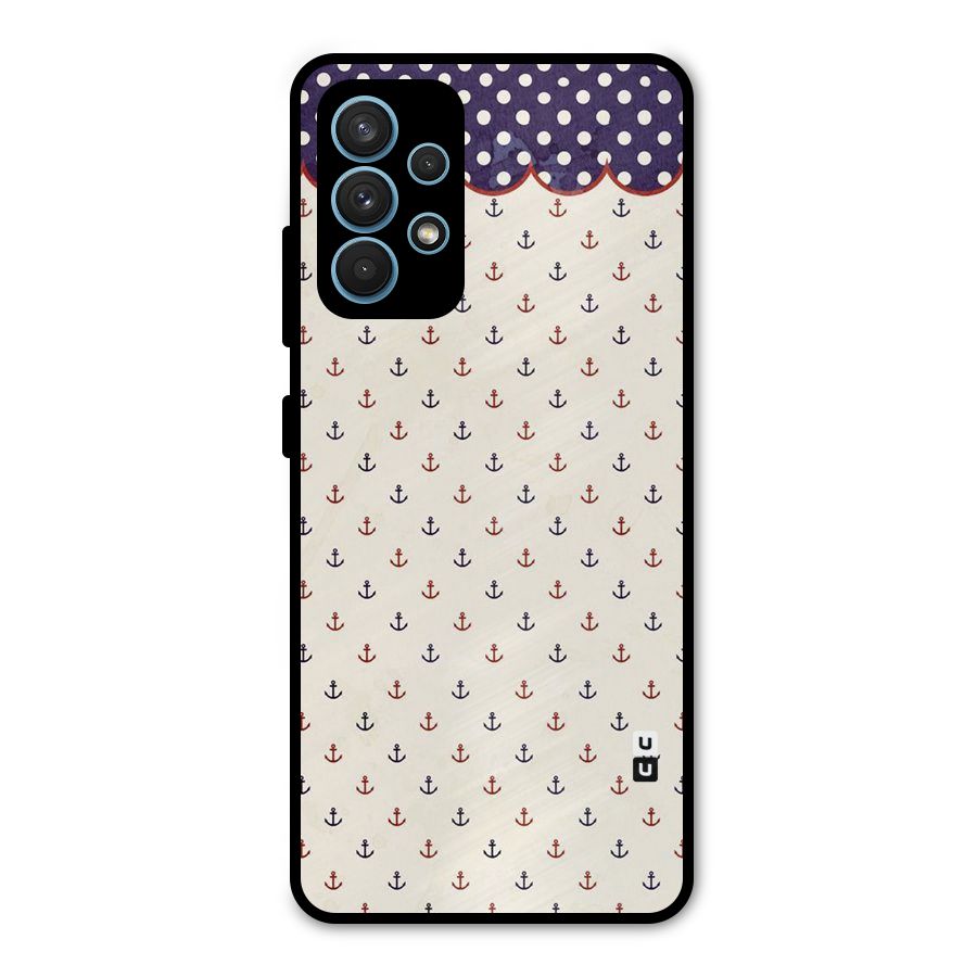 Polka Anchor Metal Back Case for Galaxy A32