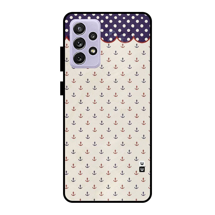 Polka Anchor Metal Back Case for Galaxy A72